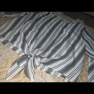 Striped bell sleeve shirt